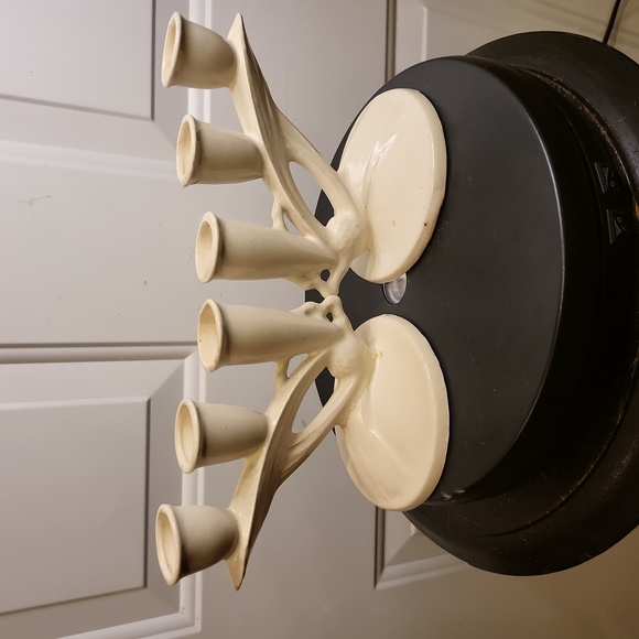 Vintage Porcelain Bisque Japanese Matte Cream Candle Holders 6" - Picture 4 of 11